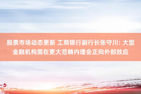 股票市场动态更新 工商银行副行长张守川: 大型金融机构需在更大范畴内理会正向外部效应