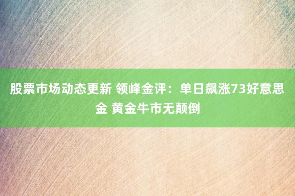 股票市场动态更新 领峰金评：单日飙涨73好意思金 黄金牛市无颠倒