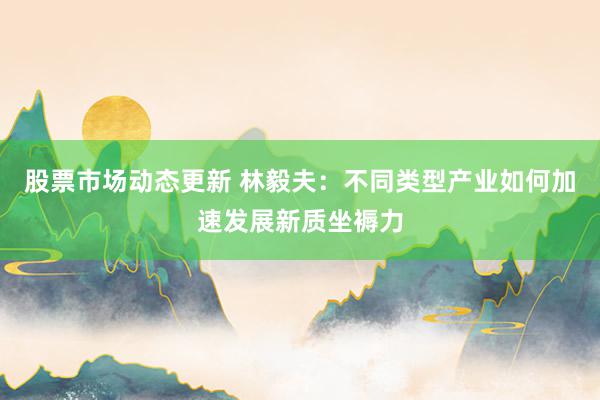 股票市场动态更新 林毅夫：不同类型产业如何加速发展新质坐褥力